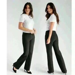 BETABRAND Dress Pant Yoga Pants Bootcut Ponte Stretch Pull-On Charcoal Grey Sm